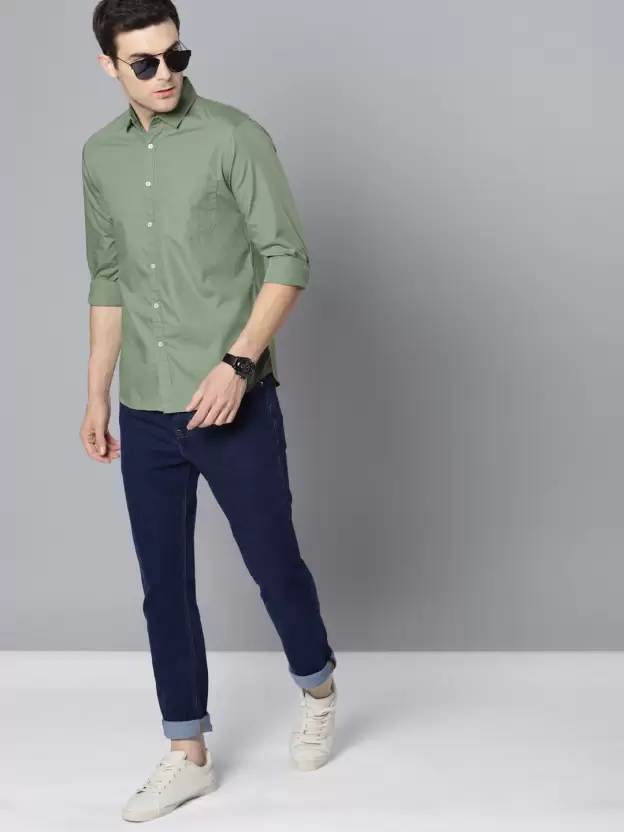 Light Green Shirt Matching with Blue Pant